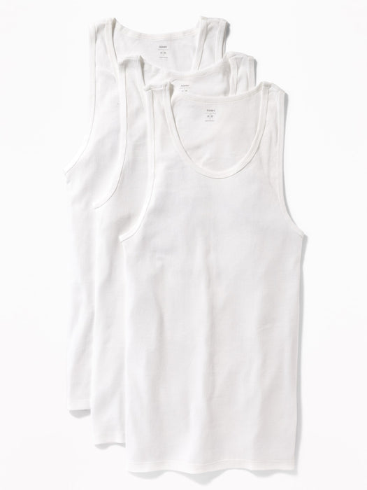 Go-Dry Rib-Knit Tank Tops 3-Pack