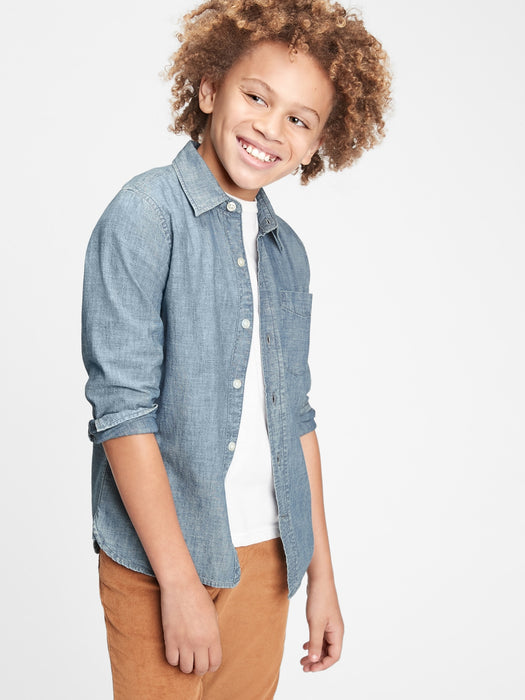 Kids Chambray Button-Up Shirt