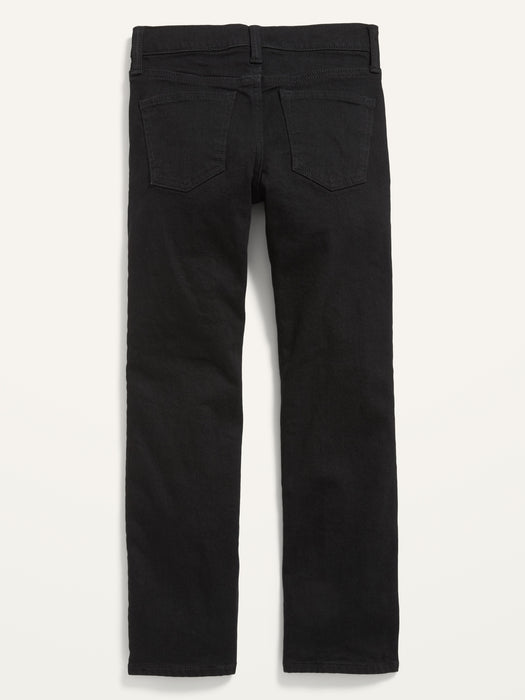 Straight-Leg Built-In Flex Black Jeans for Boys