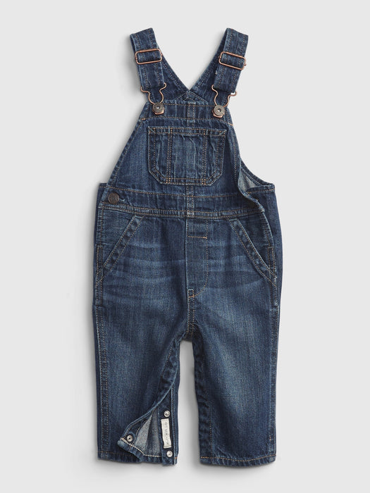 Baby 100% Organic Cotton Denim Overalls with Washwell