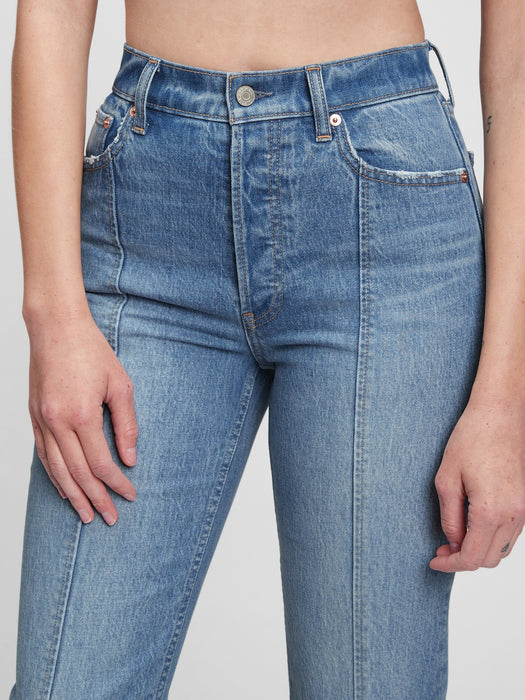 High Rise Cheeky Straight Jeans with Washwell