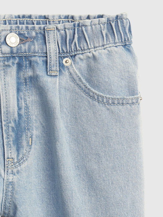 Kids High Rise Barrel Jeans