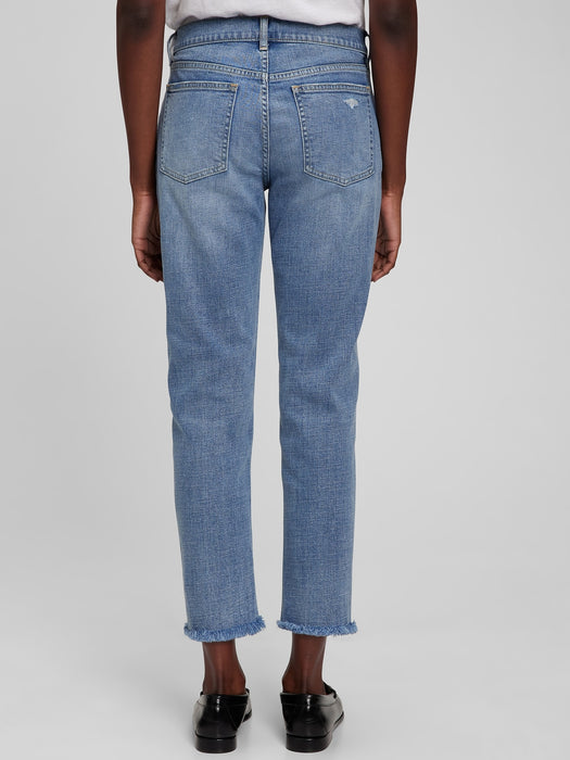 Mid Rise Girlfriend Jeans with Washwell