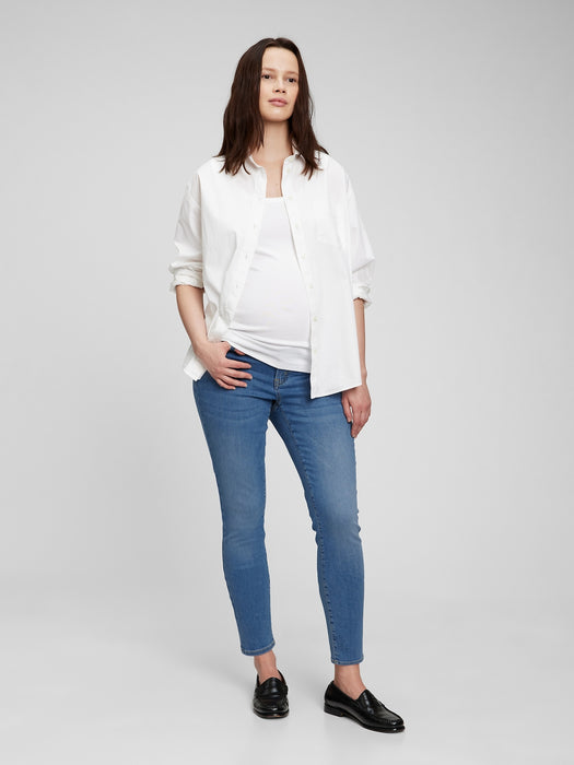 Maternity Inset Panel Skinny Jeans with Washwell