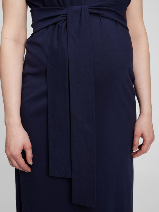 Maternity Tie-Belt Dress