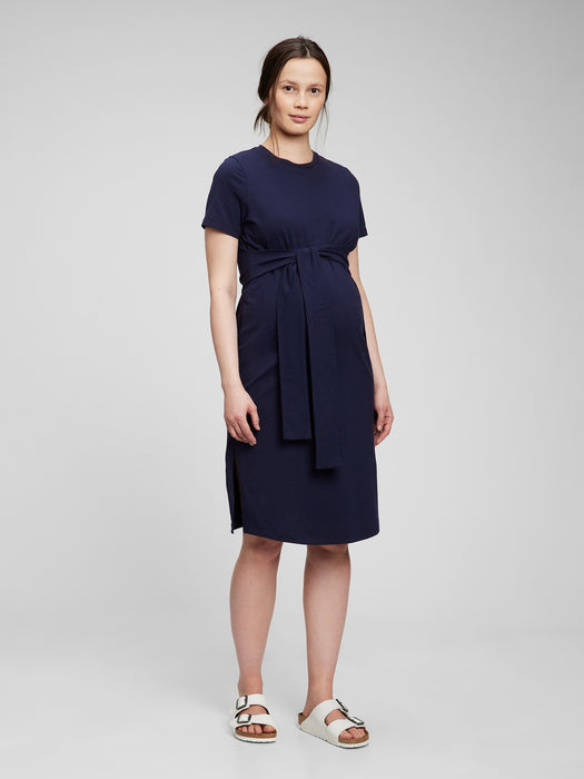 Maternity Tie-Belt Dress