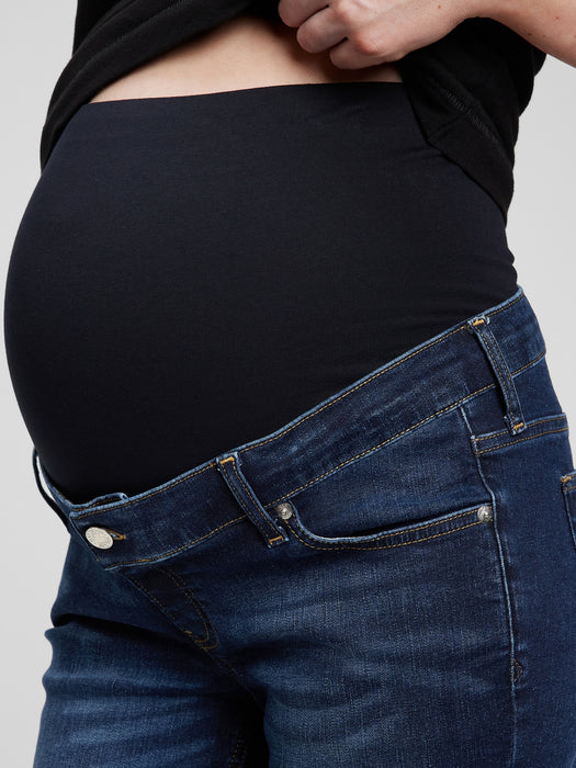 Maternity True Waistband Full Panel Cheeky Straight Jeans with Washwell