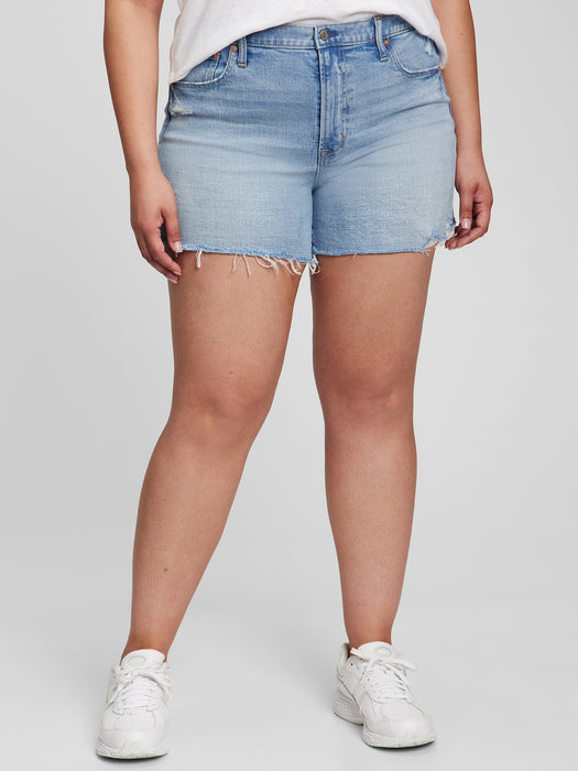 4" High Rise Denim Shorts with Washwell