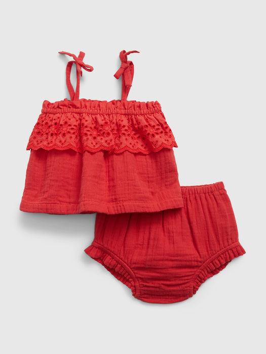 Baby Eyelet Two-Piece Outfit Set