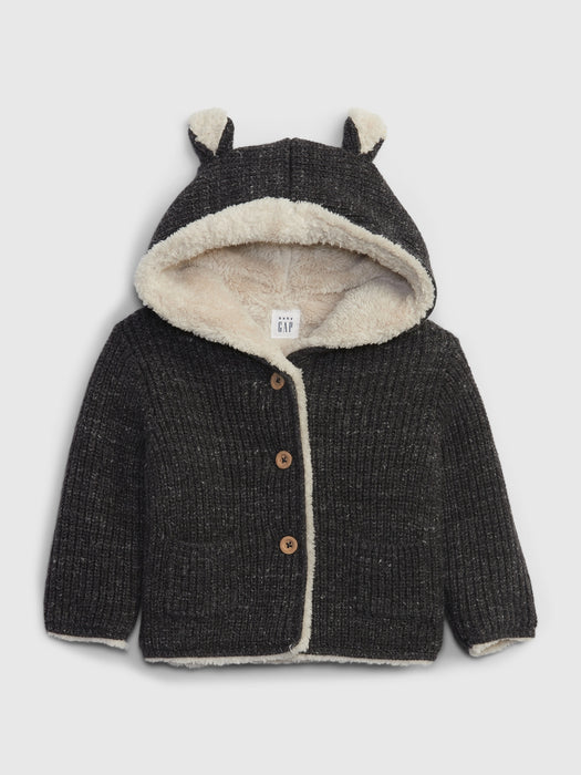 Baby Sherpa-Lined Bear Sweater