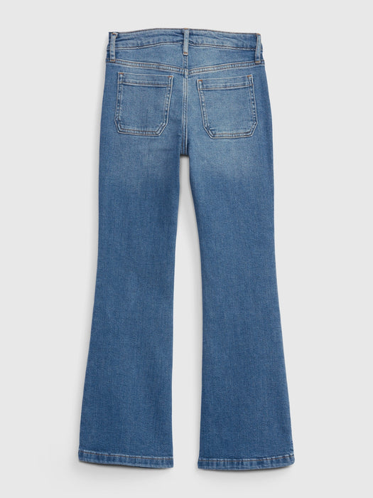 Kids High Rise Flare Jeans with Washwell