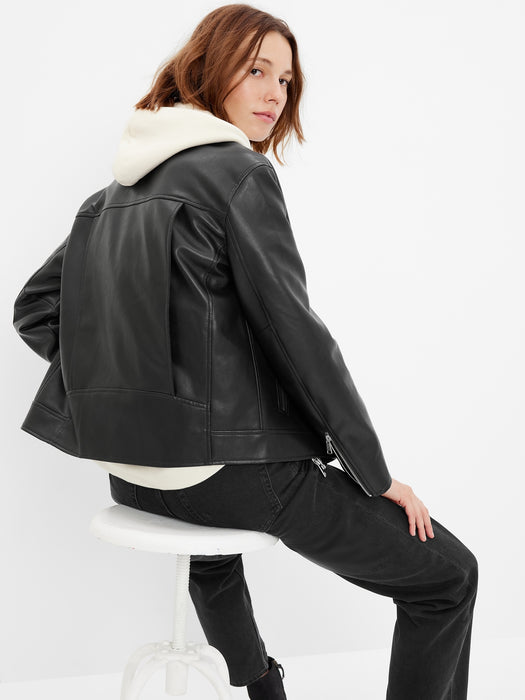 Vegan Leather Moto Jacket