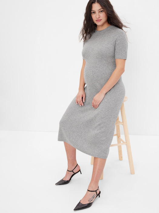 Maternity Rib Midi Sweater Dress