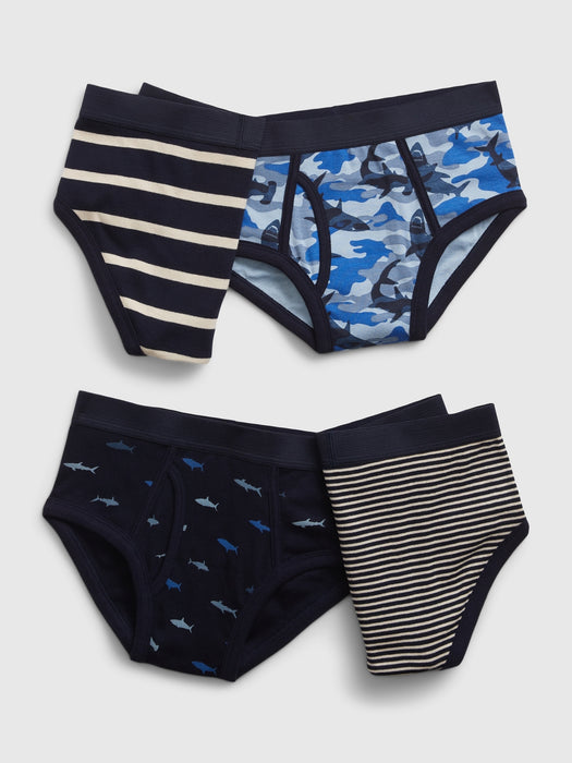 Kids Organic Cotton Shark Briefs (4-Pack)