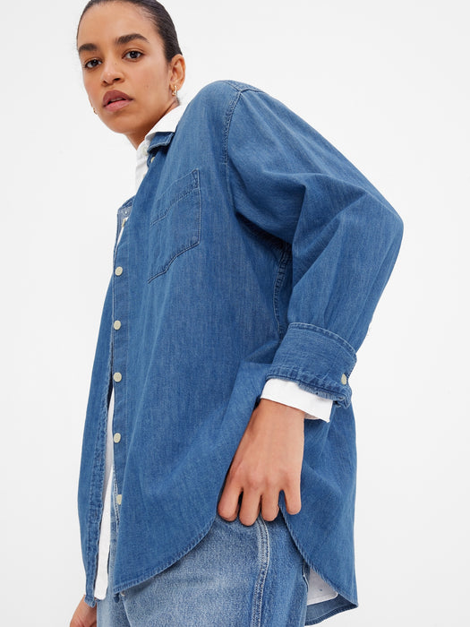 Denim Big Shirt with Washwell