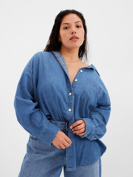 Denim Big Shirt with Washwell