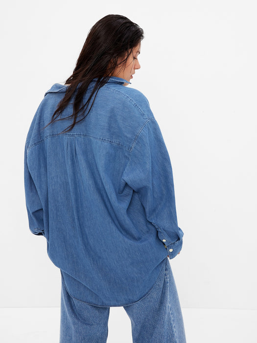 Denim Big Shirt with Washwell