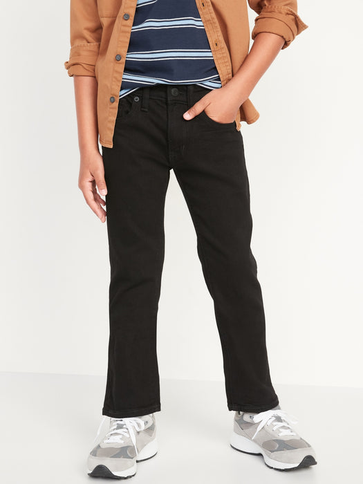 Straight-Leg Built-In Flex Black Jeans for Boys