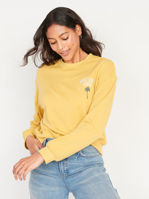 Oversized French Terry Tunic Sweatshirt for Women