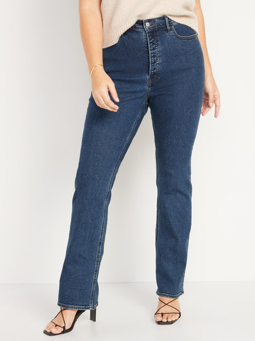 Extra High-Waisted Button-Fly Kicker Boot-Cut Jeans for Women