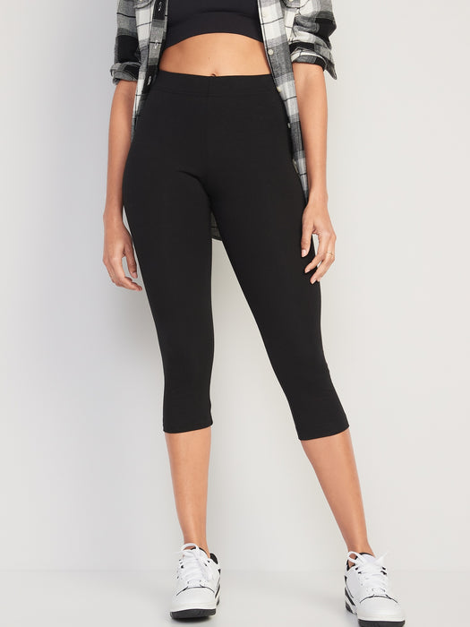 High Waisted Cropped Leggings 3-Pack