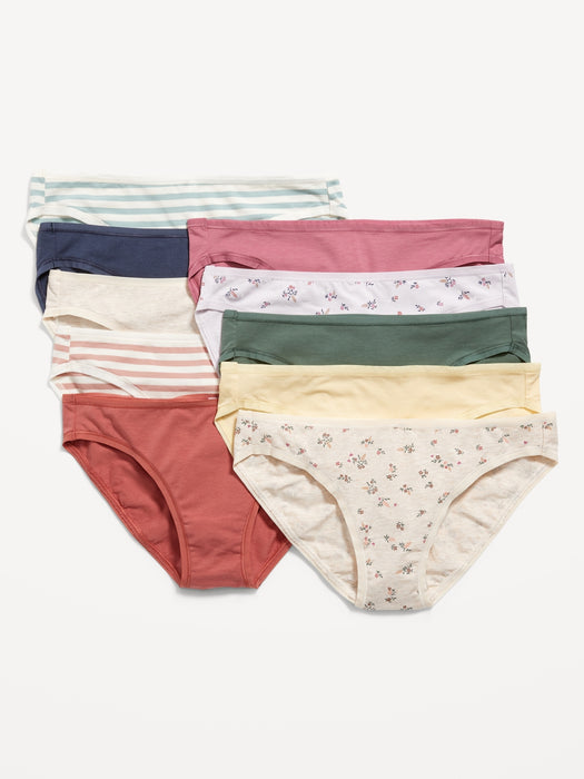 Mid-Rise Supima® Cotton-Blend Bikini Underwear 10-Pack for Women