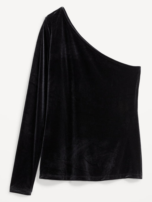 One-Shoulder Velvet Top