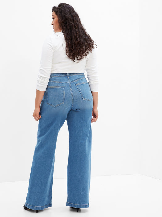 High Rise Stride Wide-Leg Jeans