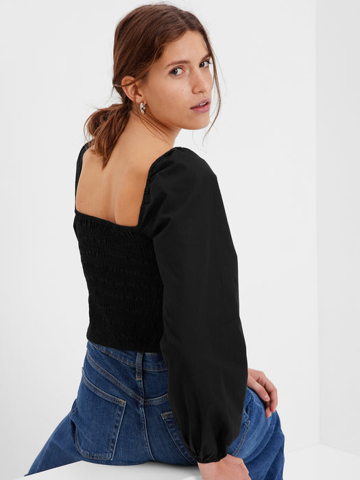 Puff Sleeve Sweetheart Top