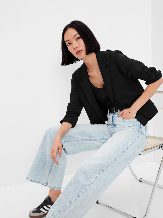 Ponte Cropped Blazer