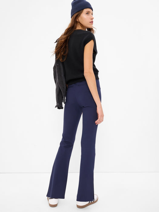 High Rise Ponte Split Flare Pants