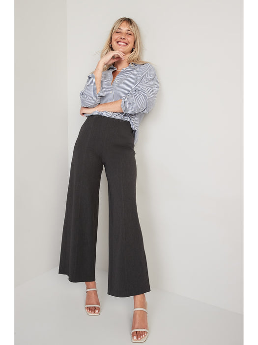 High-Waisted Pull-On Pixie Wide-Leg Pants