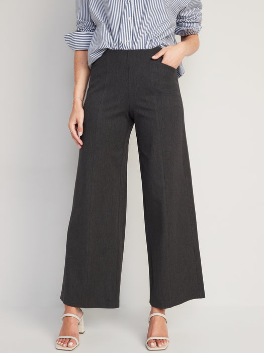 High-Waisted Pull-On Pixie Wide-Leg Pants