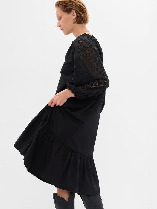 Lace Sleeve Midi Dress