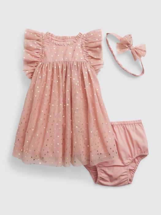 Baby Metallic Tulle Dress Set