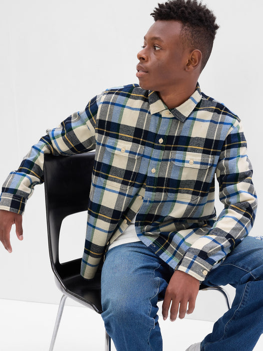 Teen 100% Organic Cotton Flannel Shirt