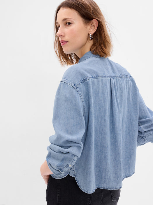 Cropped Denim Shirt