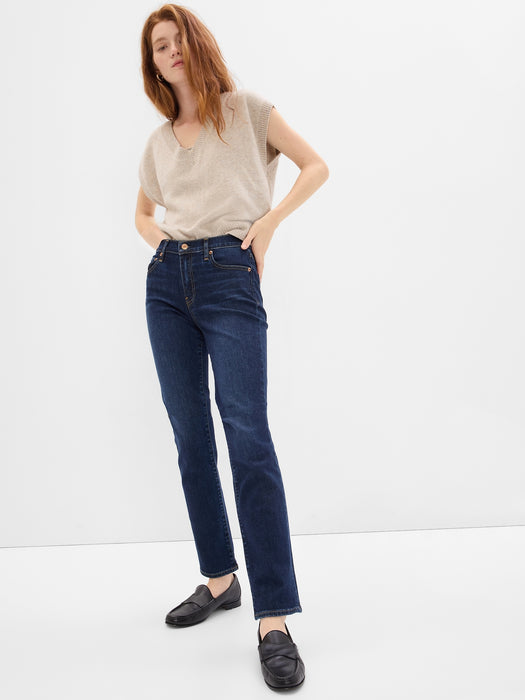 Mid Rise Classic Straight Jeans