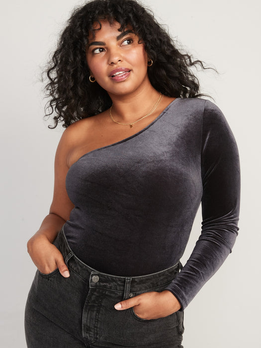 One-Shoulder Velvet Top