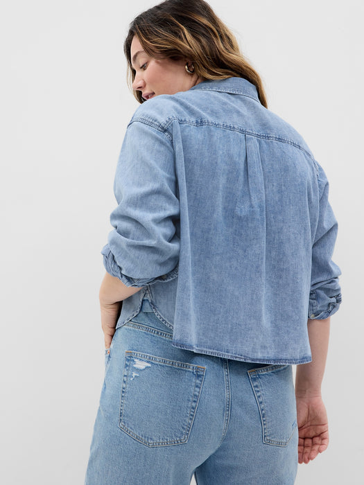 Cropped Denim Shirt