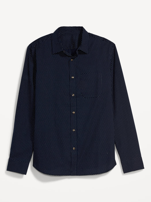 Slim-Fit Built-In Flex Everyday Dot-Print Shirt