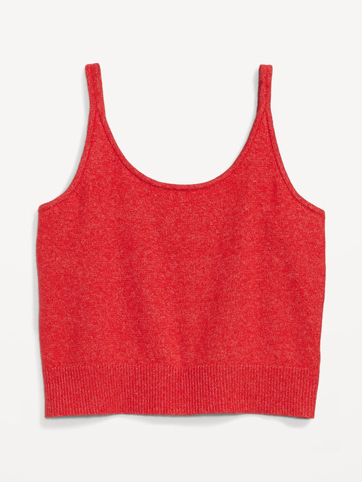 Cozy Cropped Sweater Tank Top for Women