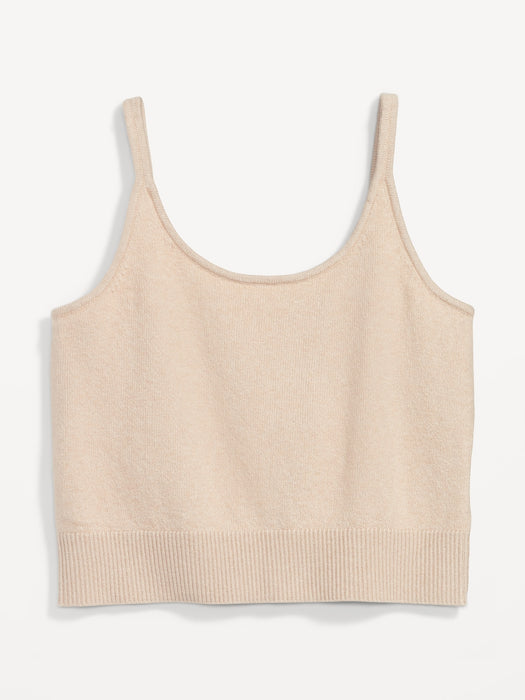 Cozy Cropped Sweater Tank Top for Women