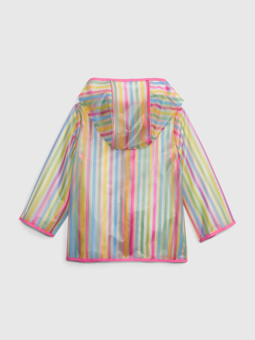 Toddler Striped Translucent Rain Jacket