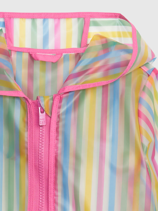 Toddler Striped Translucent Rain Jacket