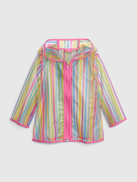 Toddler Striped Translucent Rain Jacket