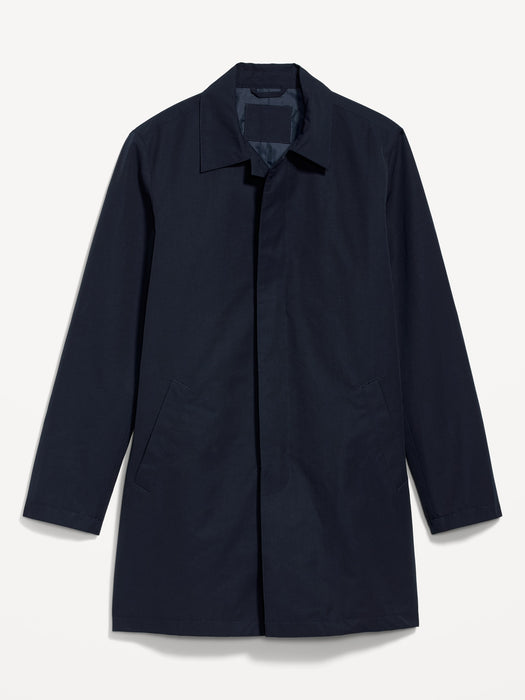 Water-Resistant Button-Front Topcoat for Men