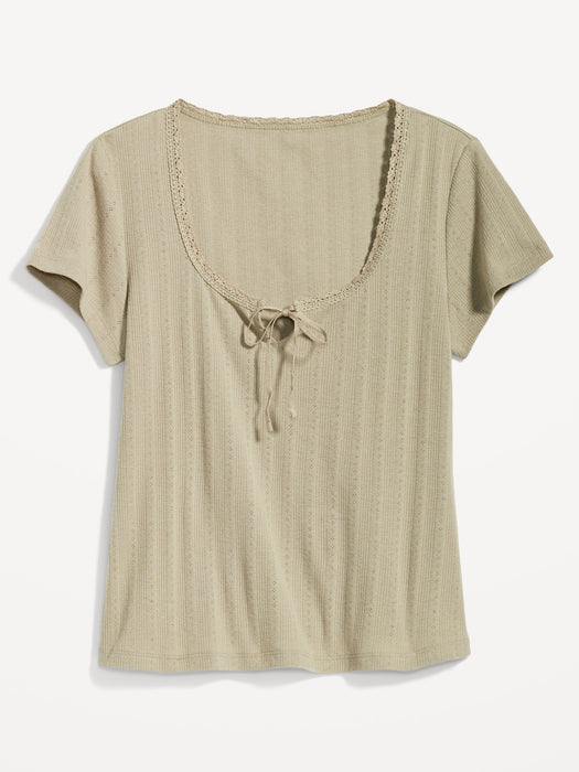 Pointelle-Knit Top for Women