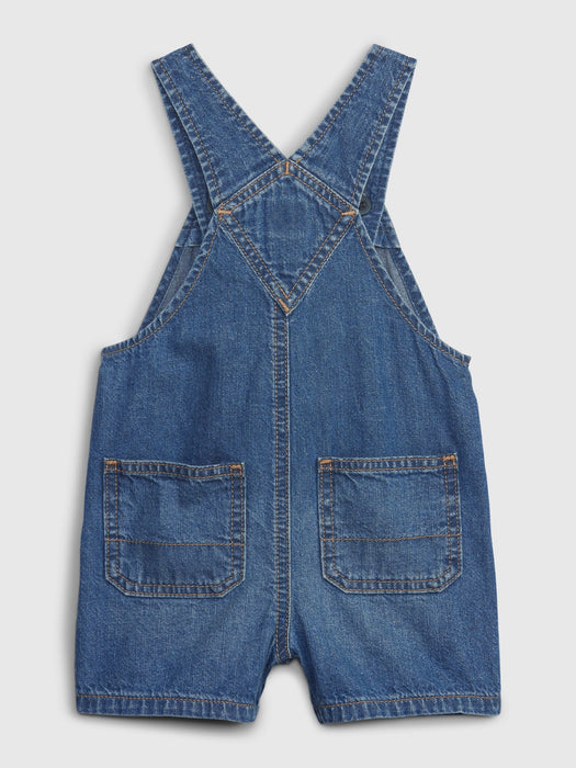 Baby 100% Organic Cotton Denim Shortall with Washwell