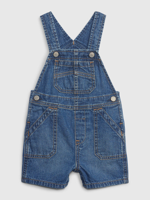 Baby 100% Organic Cotton Denim Shortall with Washwell